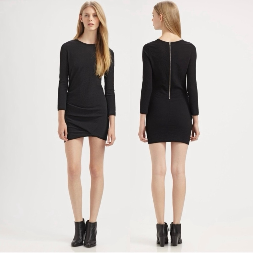 IRO Diana Asymmetrical Shift Dress Black LBD Size 2/XS